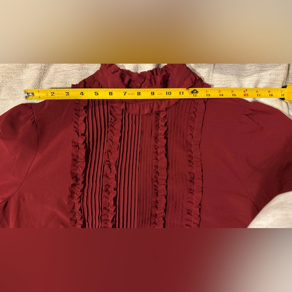 Zara Ruffle Neck in Merlot - Picture 7 of 9